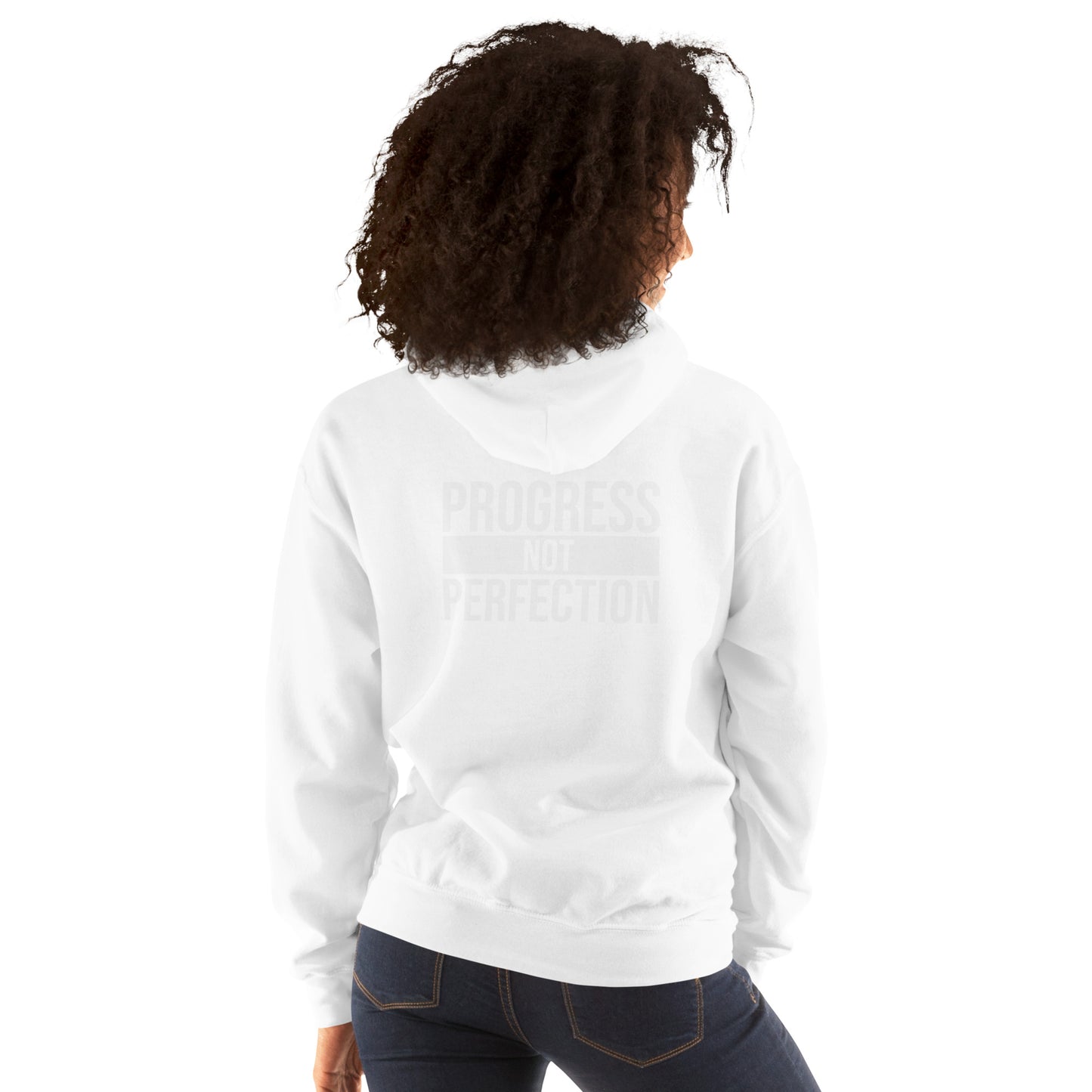 Unisex hoodie with “Progress Not Perfection” graphic – WYVibe Apparel