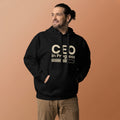 Unisex hoodie with ‘CEO in Progress’ text graphic — WYVibe entrepreneur streetwear hoodie.