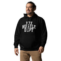 Unisex hoodie with ‘WYV Hustle Dept.’ collegiate design — WYVibe entrepreneur streetwear hoodie.