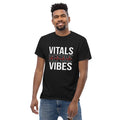 Unisex medical-themed t-shirt with ‘Vitals Before Vibes’ design — WYVibe nurse tee.