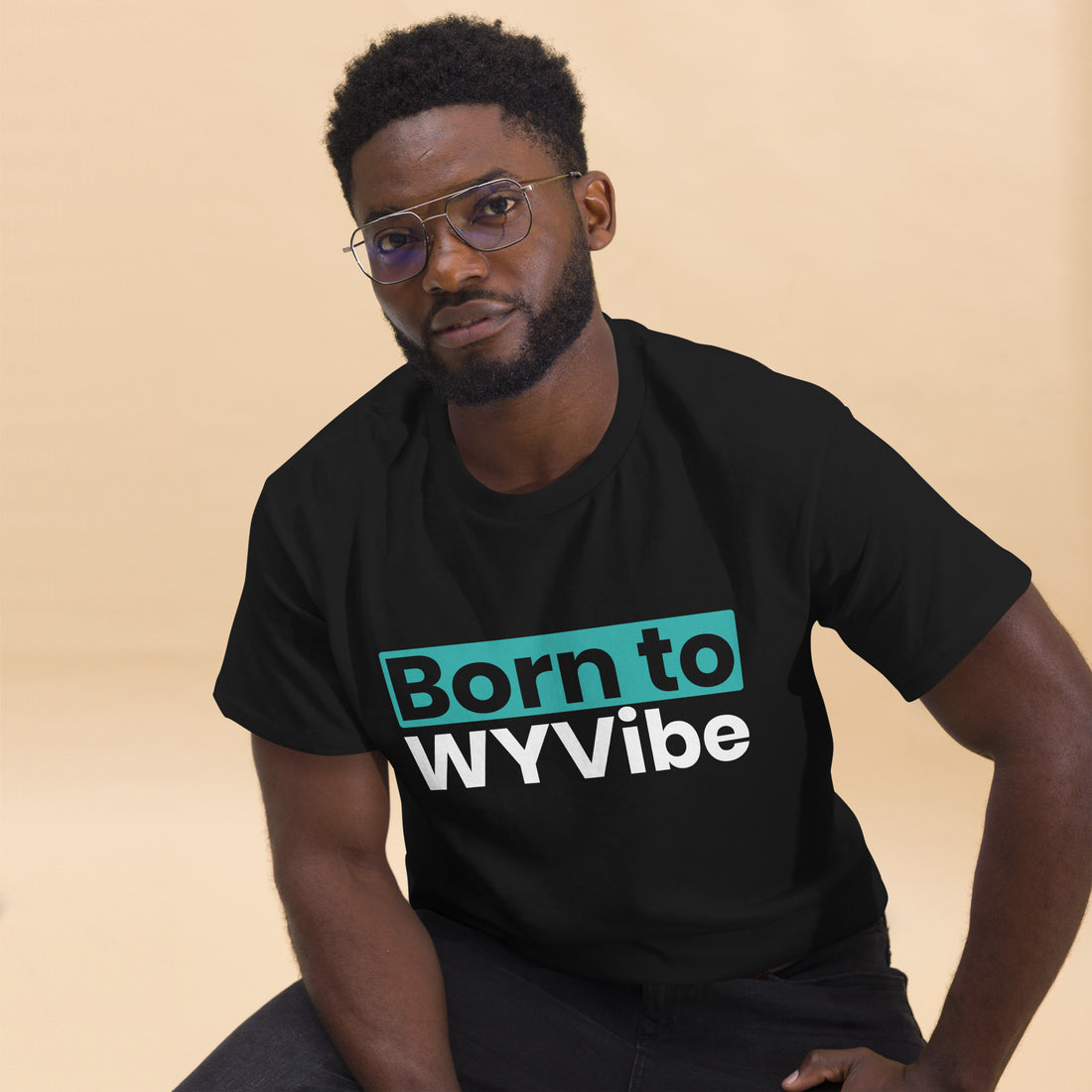 Unisex t-shirt with ‘Born to WYVibe’ lifestyle design — WYVibe premium tee.