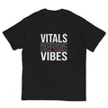 Unisex medical-themed t-shirt with ‘Vitals Before Vibes’ design — WYVibe nurse tee.