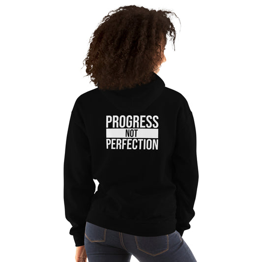 Unisex hoodie with “Progress Not Perfection” graphic – WYVibe Apparel