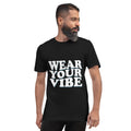 Unisex short-sleeve t-shirt with ‘Wear Your Vibe’ text design — WYVibe premium tee.