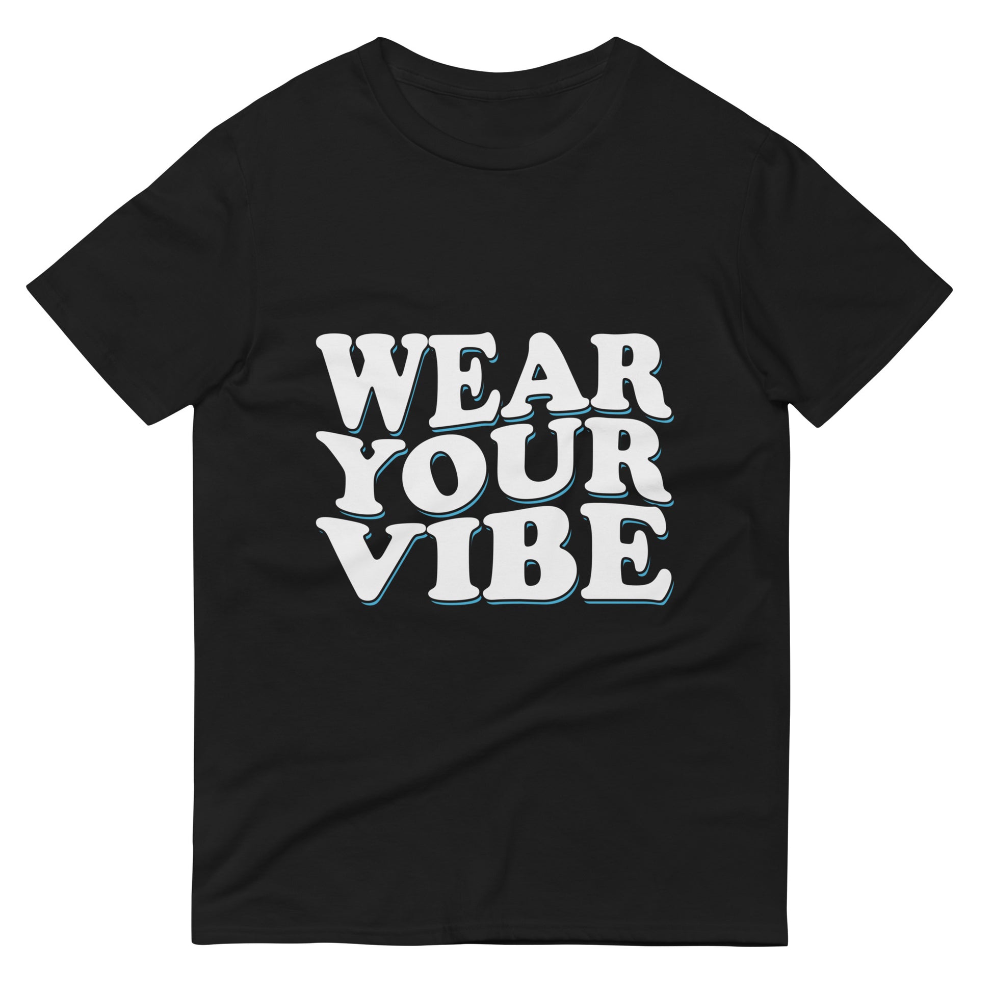 Unisex short-sleeve t-shirt with ‘Wear Your Vibe’ text design — WYVibe premium tee.