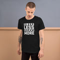 Unisex t-shirt with ‘Sleep Less. Dream More.’ motivational entrepreneur design — WYVibe tee.